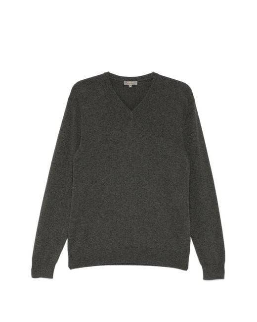 N.Peal Cashmere Gray Burlington Sweater for men