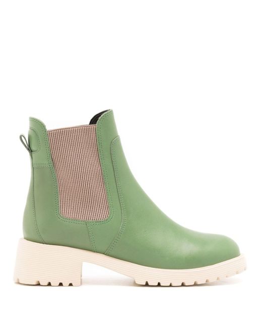 Sarah Chofakian Green Mirre Leather Ankle Boots