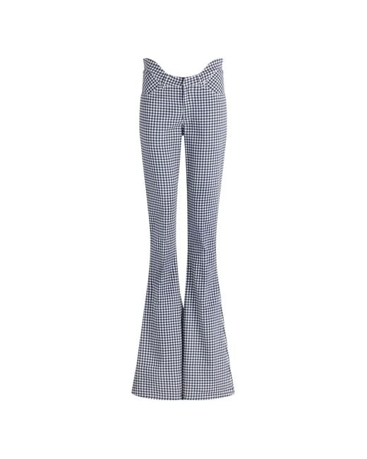 Jean Paul Gaultier Gray Pantalon Évasé À Carreaux Vichy