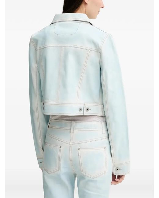 Stand Studio Blue Calliope Buttoned Leather Jacket