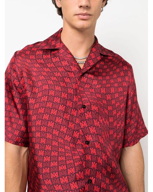 Camicia con stampa grafica di Amiri in Red da Uomo
