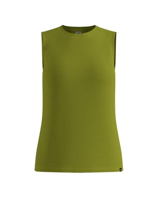 Odlo Green Cubic Light Waffle-Knit Sleeveless Top