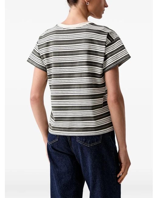 Rag & Bone Black Striped-Pattern T-Shirt