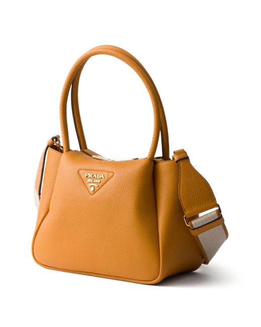 Borsa Tote Piccola di Prada in Orange