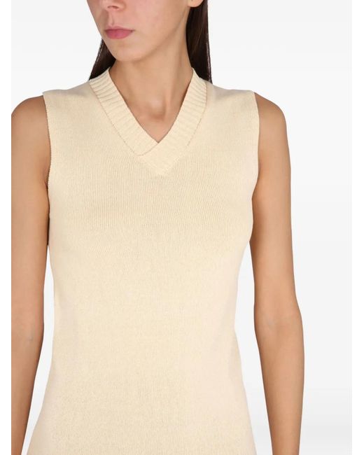 Aspesi Natural V-Neck Midi Dress