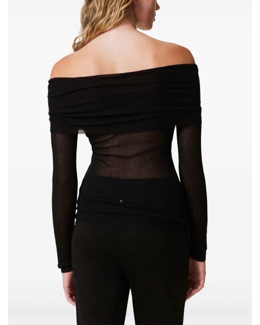 Twinset Black Off-Shoulder Sweater