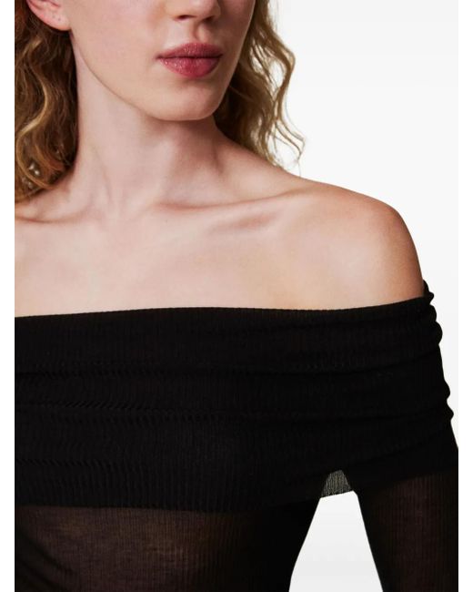 Twinset Black Off-Shoulder Sweater