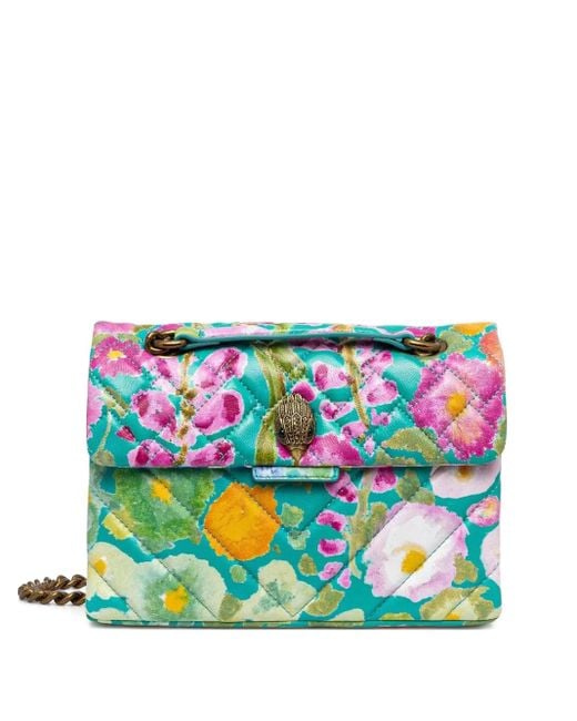Kurt Geiger White Kensington Floral-Print Satchel Bag