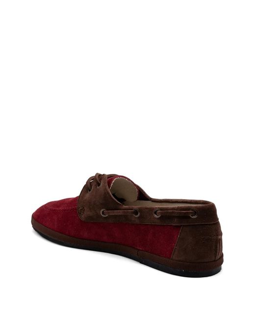Gondolina Red Boccolo Suede Boat Shoes