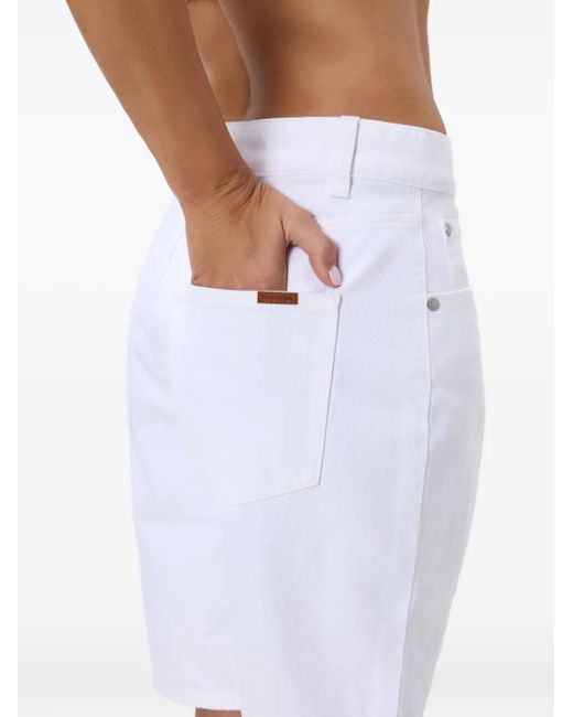 No44 White Logo-Patch Shorts