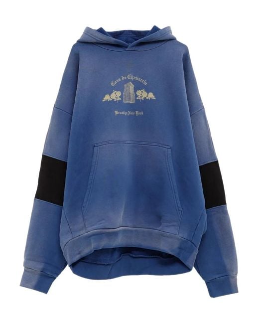 Willy Chavarria Blue Casa De Chavarria Hoodie for men