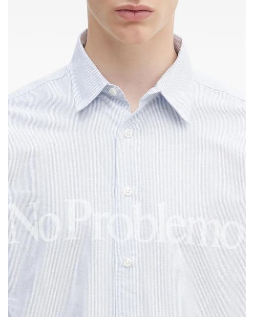 Aries White Stripe-Pattern Shirt for men
