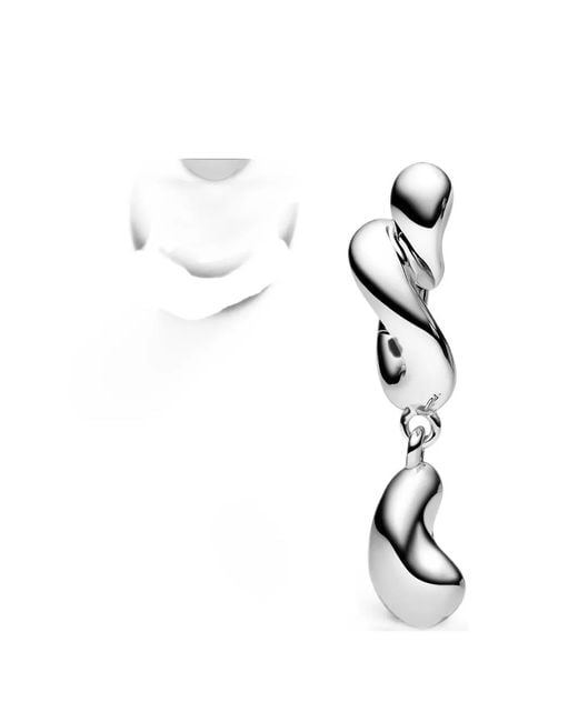 Maria Black Metallic Whirl Drop Huggie Earring