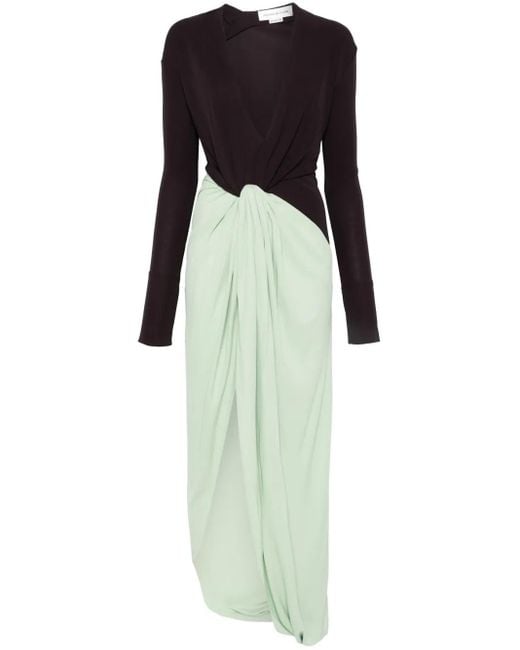 Victoria Beckham White Knot-Detail Jersey Gown