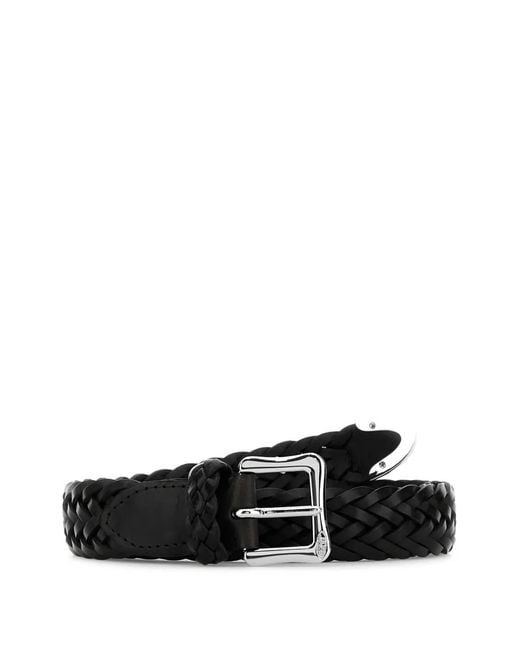 J&m Davidson Black Braided Buckle Belt