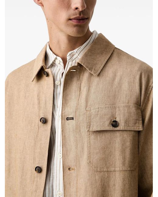 Scotch & Soda Natural Button-Up Patch-Pocket Jacket for men