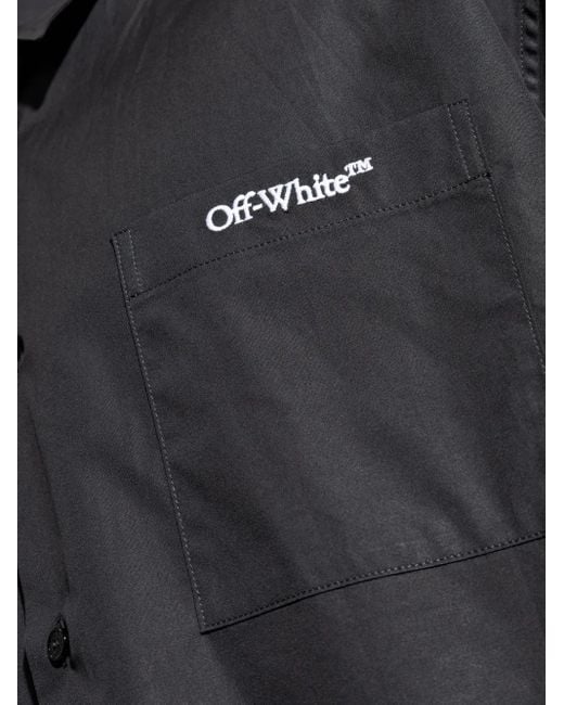 Off-White c/o Virgil Abloh Blue Arrows-Motif Cotton Shirt for men