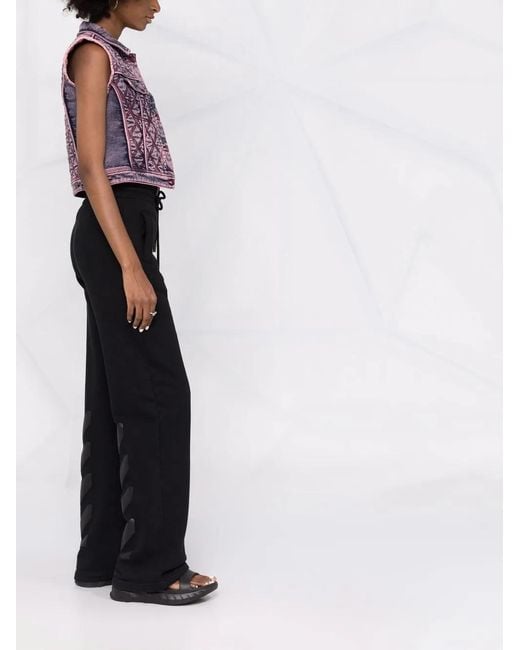 DIESEL Purple Contrast-Stitching Cropped Vest