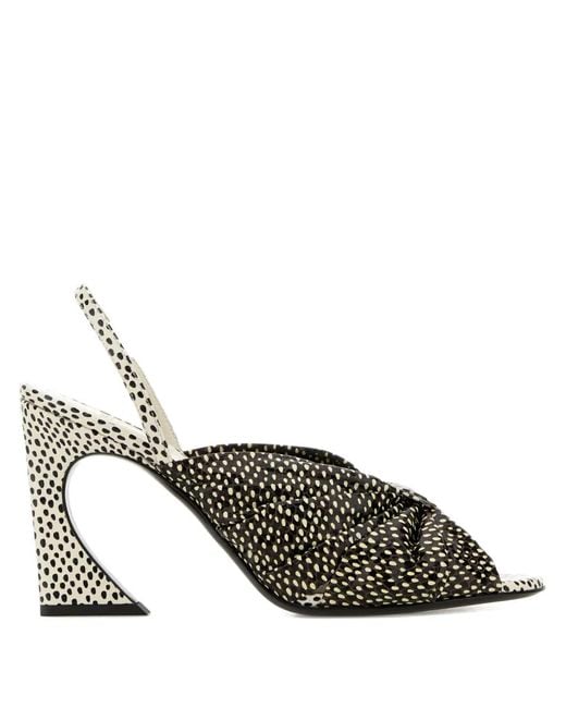 Fendi Metallic Arco Printed Sandals