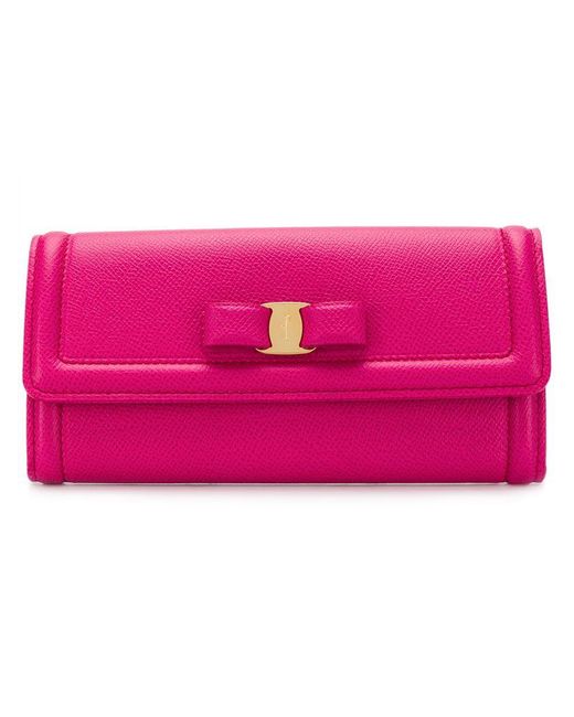 Ferragamo Pink Vera Bow Wallet