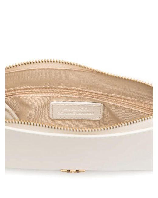 Pinko White Mini Horizontal Clutch Bag