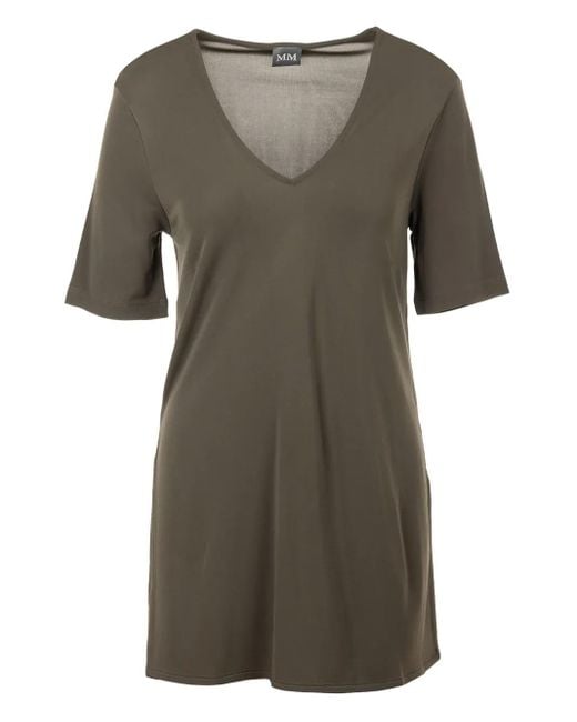 Max Mara Green V-Neck Short-Sleeve Top