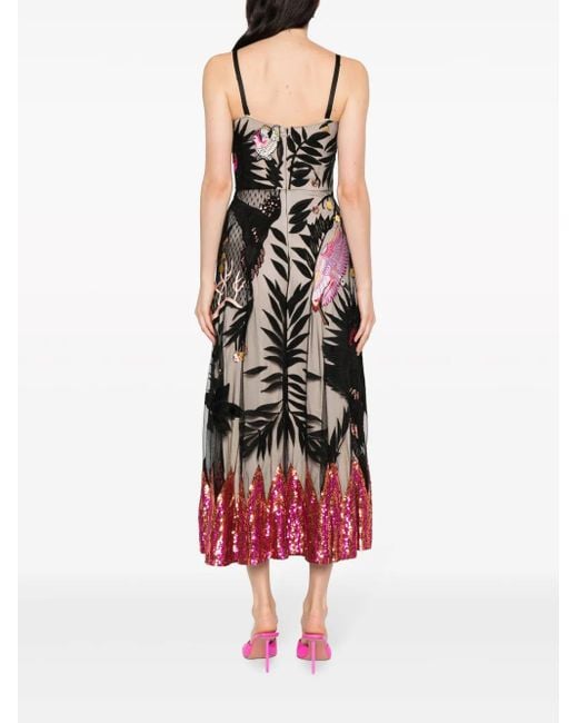 Robe Longue Opera En Maille Ajourée Temperley London en coloris Black