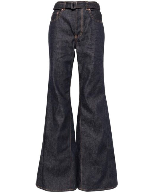Sacai Blue Denim Flared Jeans