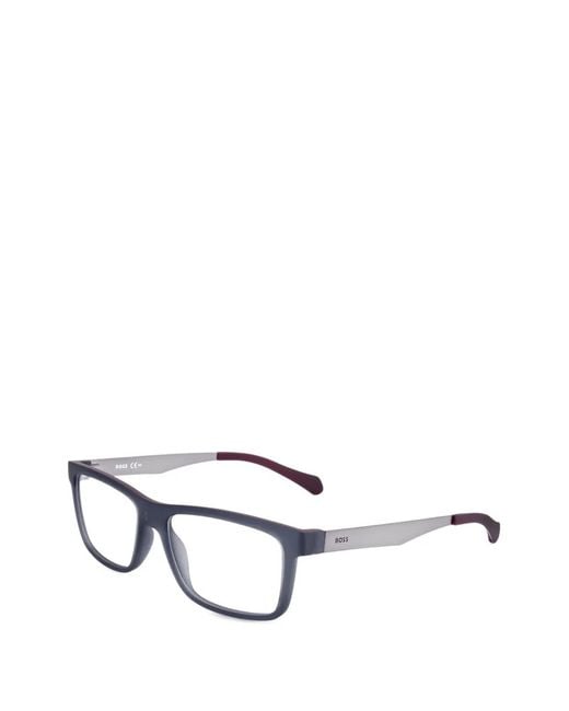 Boss White Rectangle-Frame Glasses for men