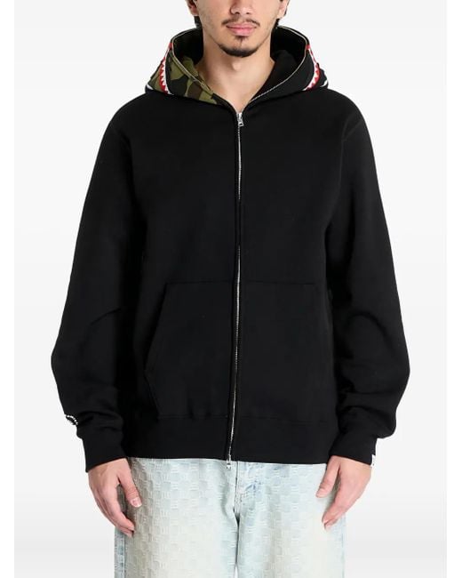 A Bathing Ape Black Camo-Shark Hoodie