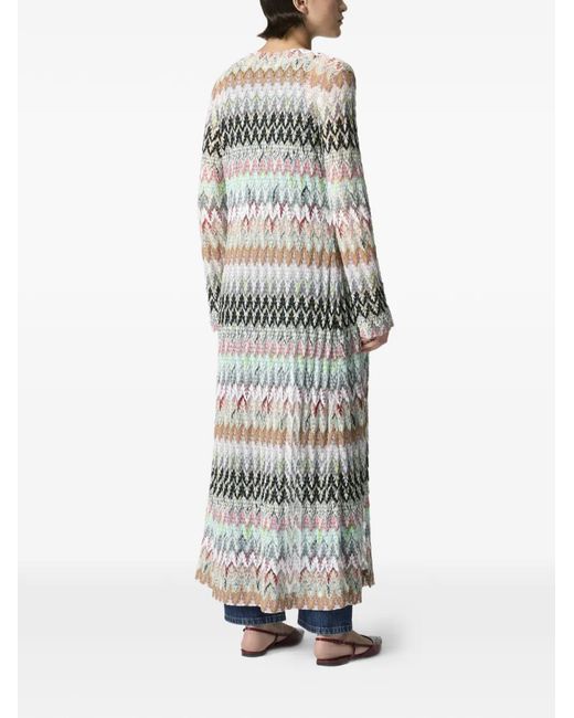 Missoni White Zigzag Pattern Coat