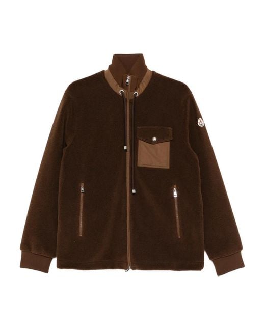 Moncler Brown Zip-Up Cardigan for men