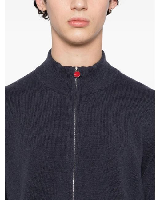 Kiton Blue Logo-Printed Jumper for men