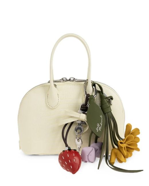 Self-Portrait Natural Lizard-Effect Bowling Mini Bag