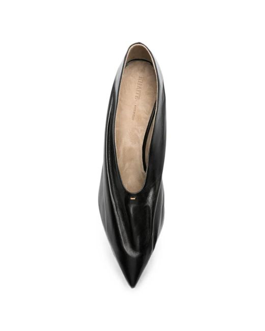 Khaite Black Miriam Leather Heeled Pumps