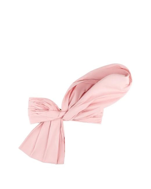 Area Pink Knotted Taffeta Bandeau Top