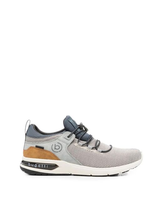 Bugatti White Mesh Panelled Sneakers for men