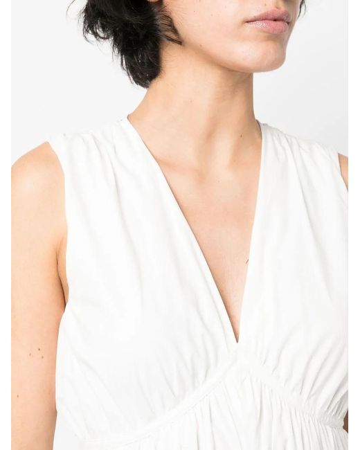 Brunello Cucinelli White Cotton Midi Dress