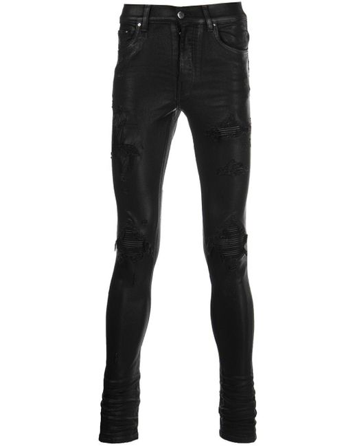 Amiri Denim Ripped Skinny Jeans in Black for Men | Lyst