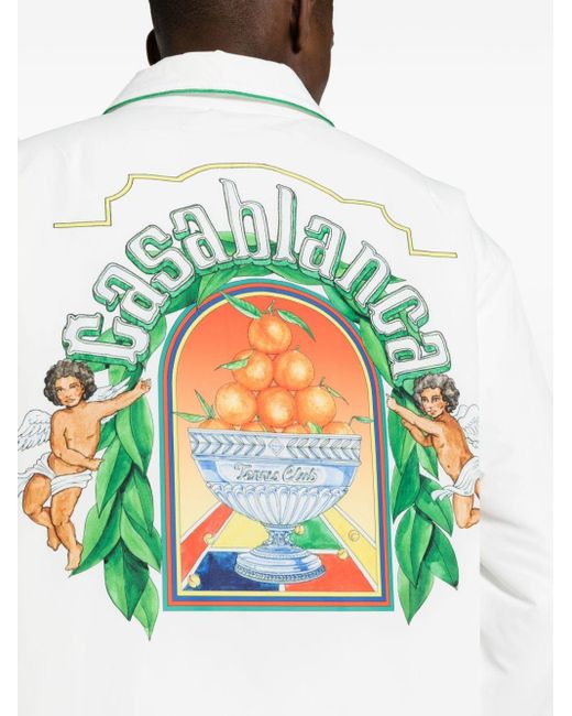 メンズ Casablancabrand グラフィック シャツジャケット White