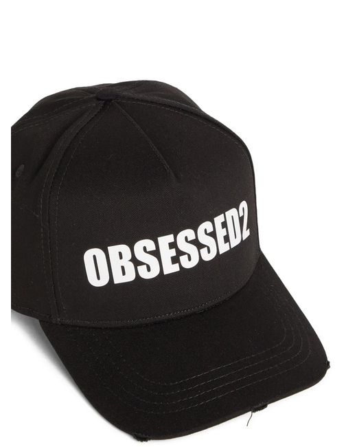 DSquared² Black Cotton Cap for men