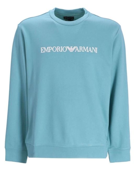Emporio Armani Sweatshirt mit Logo in Blue für Herren