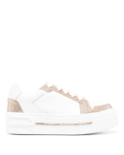 Rene Caovilla White Lace-Up Fastening Trainer