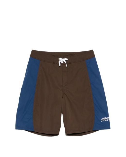 Stussy Blue Colourblock Shorts for men