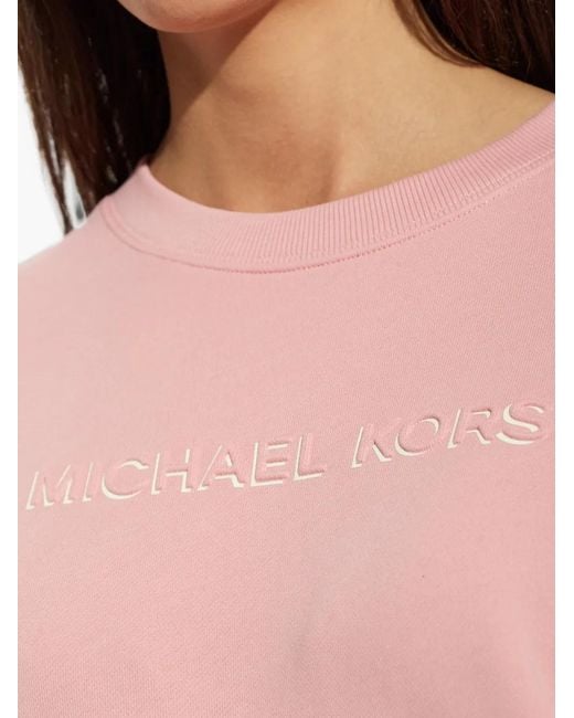 MICHAEL Michael Kors Pink Embroidered Logo Sweatshirt