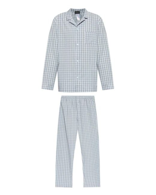 Hanro Karierter Pyjama in Blue für Herren