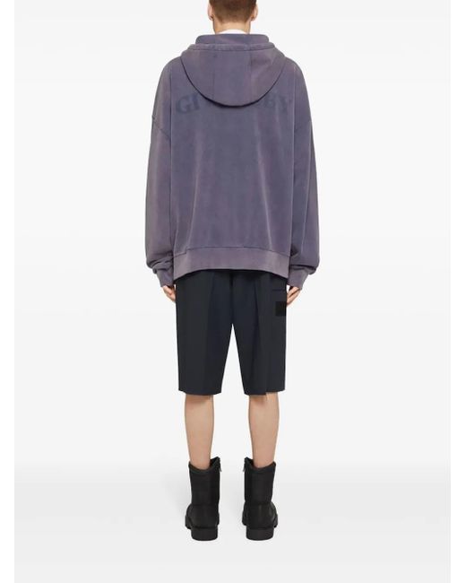 Givenchy Blue Shadow Crest Hoodie for men
