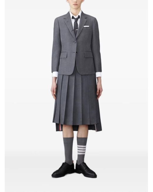 Thom Browne Blue Pleated Wool Jacket