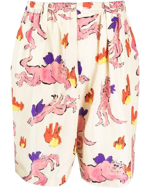 Marni Natural Silk Bermuda Shorts X Flaminia Veronesi for men