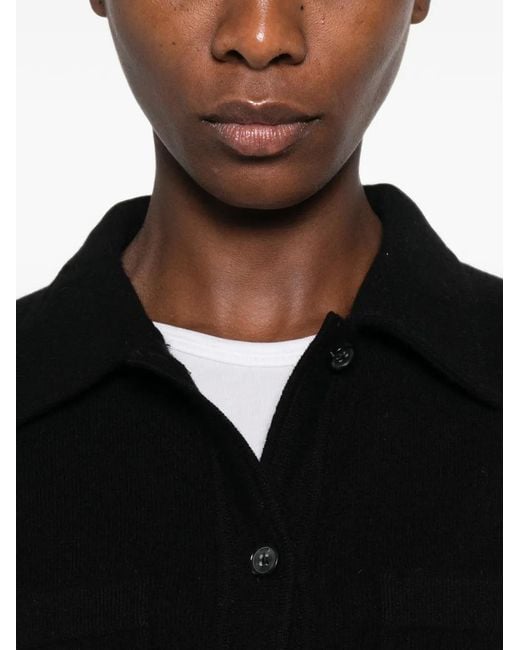 Totême Black Button-Up Chest-Pocket Shirt